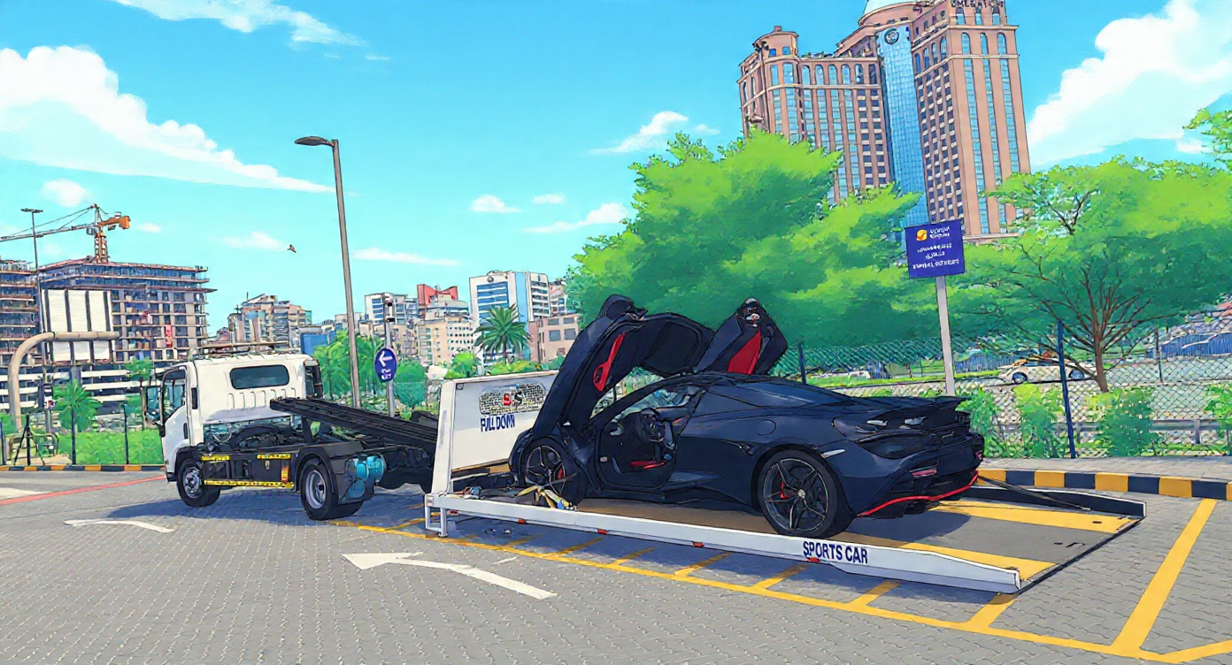 Sports car recovery Dubai — McLaren flatbed