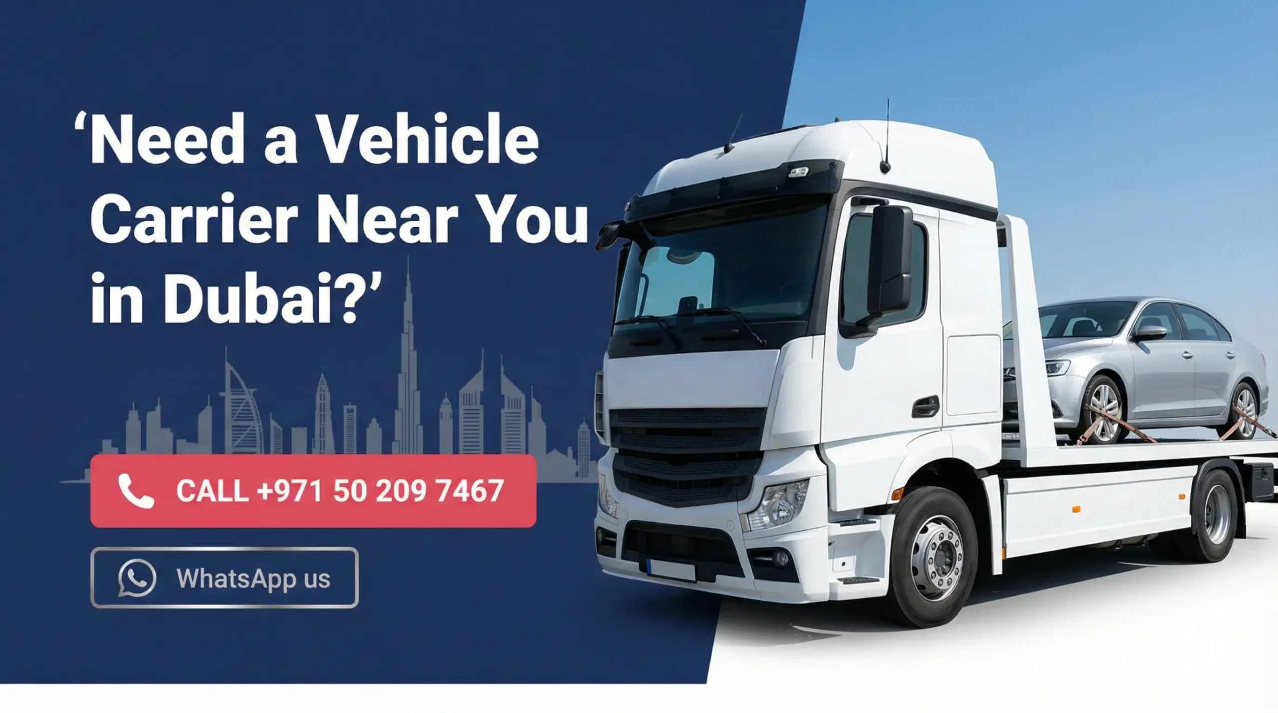 flatbed vehicle carrier truck transporting 1 mid-size sedan